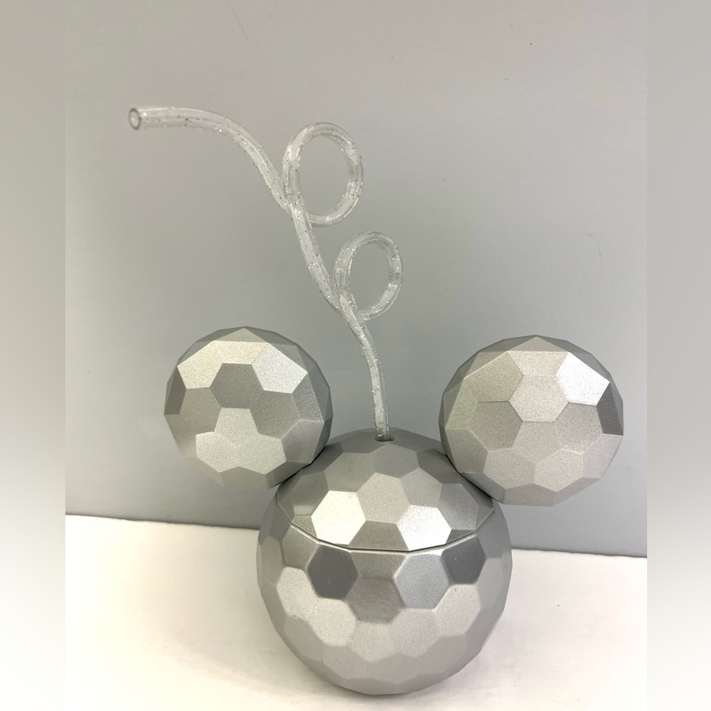 Disney-‎ Mickey Mouse Park Disco Ear Plastic Cup w/Curly Straw, Pre-Owned - Picture 2 of 8